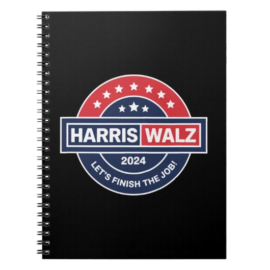 Harris Walz 24 カマラ・ハリス大統領就任2024 ノートブック (正面)