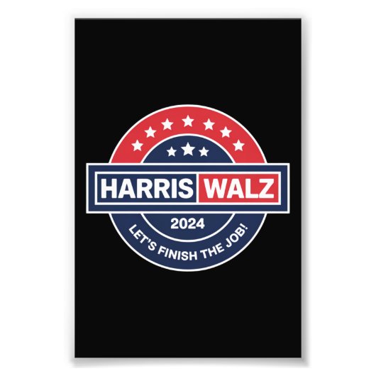 Harris Walz 24 カマラ・ハリス大統領就任2024 フォトプリント (正面)