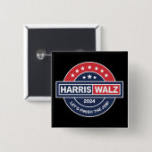Harris Walz 24 カマラ・ハリス大統領就任2024 缶バッジ (正面&裏面)