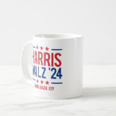 Harris Walz '24 - Bring Back Joy コーヒーマグカップ (正面左)