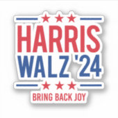 Harris Walz '24 - Bring Back Joy シール (正面)