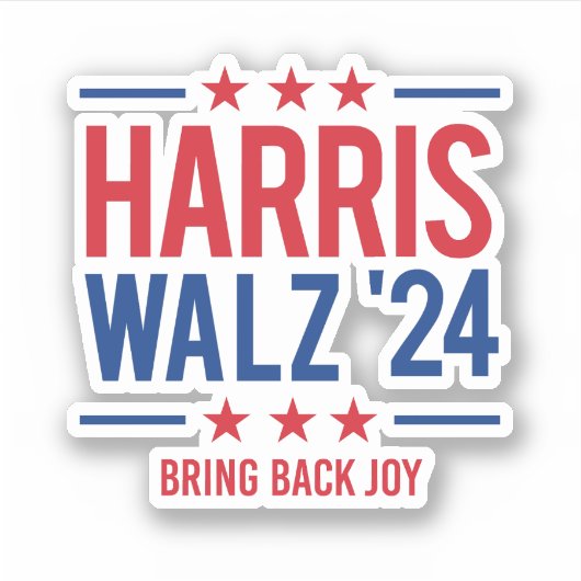 Harris Walz '24 - Bring Back Joy シール (正面)