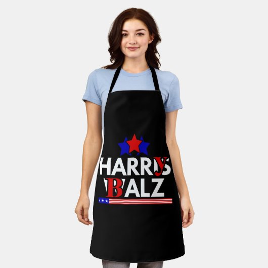 Harris Walz 24 Harry Balz 2024ミーム民主化 エプロン (着用した状態)
