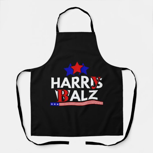 Harris Walz 24 Harry Balz 2024ミーム民主化 エプロン (正面)