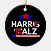 Harris Walz 24 Harry Balz 2024ミーム民主化 セラミックオーナメント (正面)