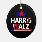 Harris Walz 24 Harry Balz 2024ミーム民主化 セラミックオーナメント (左)