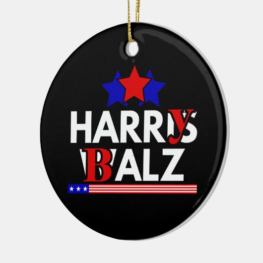 Harris Walz 24 Harry Balz 2024ミーム民主化 セラミックオーナメント (左)