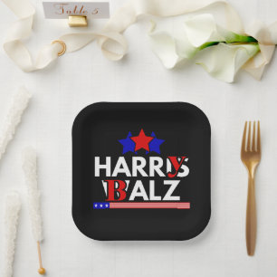 Harris Walz 24 Harry Balz 2024ミーム民主化 ペーパープレート