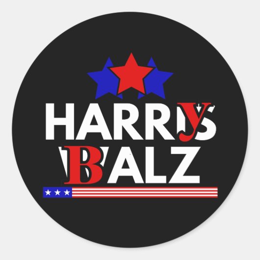 Harris Walz 24 Harry Balz 2024ミーム民主化 ラウンドシール (正面)