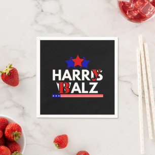 Harris Walz 24 Harry Balz 2024 ミーム 民主党 スタンダードカクテルナプキン
