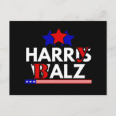 Harris Walz 24 Harry Balz 2024 ミーム 民主党 ポストカード (正面)