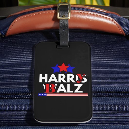 Harris Walz 24 Harry Balz 2024 ミーム 民主党 ラゲッジタグ (正面インサイチュ2)
