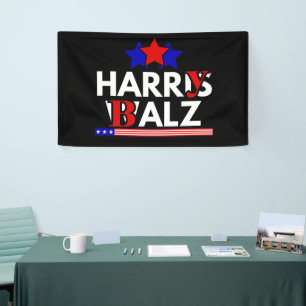 Harris Walz 24 Harry Balz 2024 ミーム 民主党 横断幕