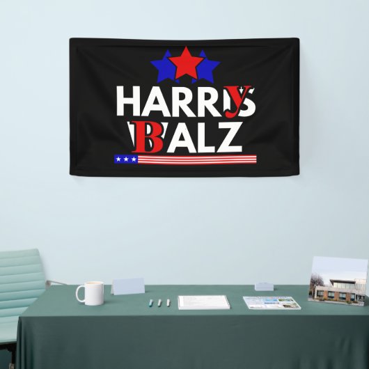 Harris Walz 24 Harry Balz 2024 ミーム 民主党 横断幕 (トレードショー)