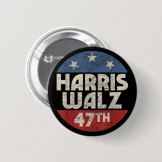 Harris Walz 47th President USA America 2024 缶バッジ