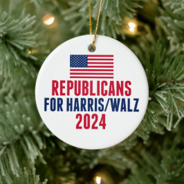 Harris Walz American Christmasの共和党員 セラミックオーナメント