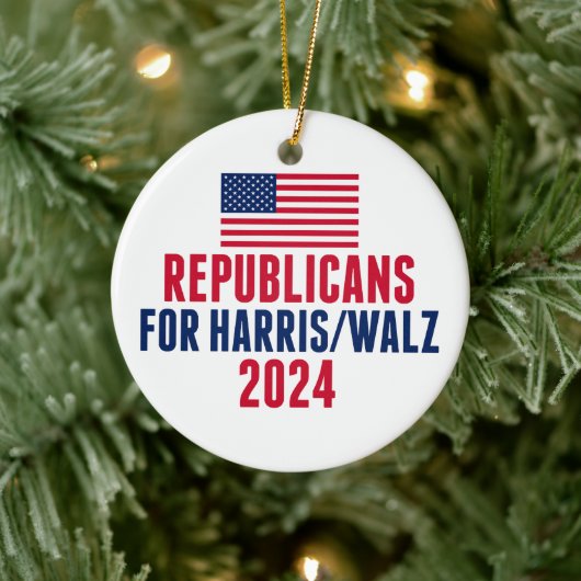 Harris Walz American Christmasの共和党員 セラミックオーナメント (ツリー)