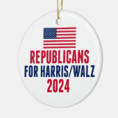 Harris Walz American Christmasの共和党員 セラミックオーナメント (左)