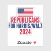 Harris Walz American Flag Laptopの共和党員 シール (シート)