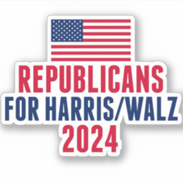 Harris Walz American Flag Laptopの共和党員 シール