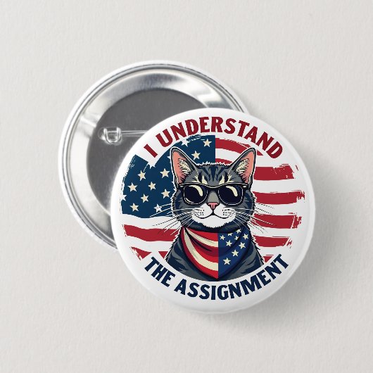 Harris Walz Cat Ladyの仕事を理解した 缶バッジ (正面&裏面)