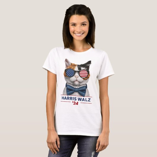 Harris Walz Chilless Cat Ladies for kamala harris Tシャツ (正面フル)