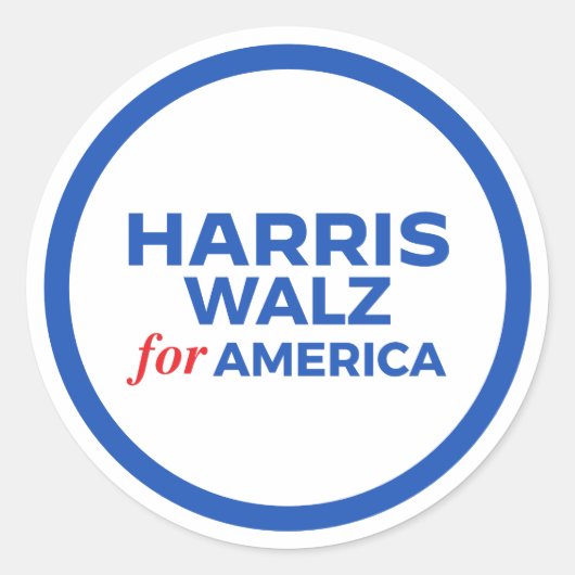 Harris Walz for America 2024 ラウンドシール (正面)