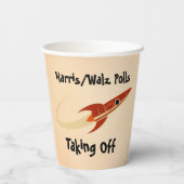 Harris/Walz Pollsが紙カップをオフ 紙コップ (裏面)