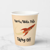 Harris/Walz Pollsが紙カップをオフ 紙コップ (正面)