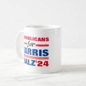 Harris Walz Red Blueの共和党員 コーヒーマグカップ (正面左)