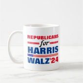 Harris Walz Red Blueの共和党員 コーヒーマグカップ (左)