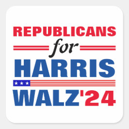 Harris Walz Red Blueの共和党員 スクエアシール