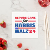 Harris Walz Red Blueの共和党員 スタンダードカクテルナプキン (インサイチュ)