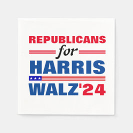 Harris Walz Red Blueの共和党員 スタンダードカクテルナプキン