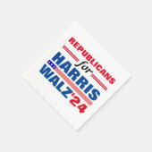 Harris Walz Red Blueの共和党員 スタンダードカクテルナプキン (角)