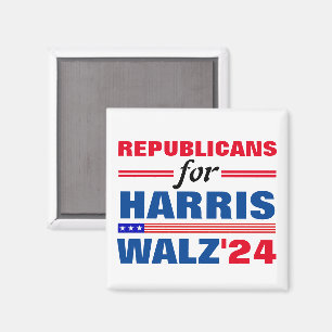 Harris Walz Red Blueの共和党員 マグネット