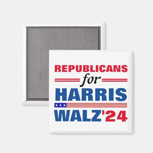 Harris Walz Red Blueの共和党員 マグネット (正面/裏面)