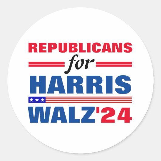Harris Walz Red Blueの共和党員 ラウンドシール (正面)