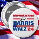 Harris Walz Red Blueの共和党員 缶バッジ<br><div class="desc">Harris Walz Red Blueの共和党員</div>