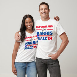 Harris Walz Red Blueの共和党員 Tシャツ