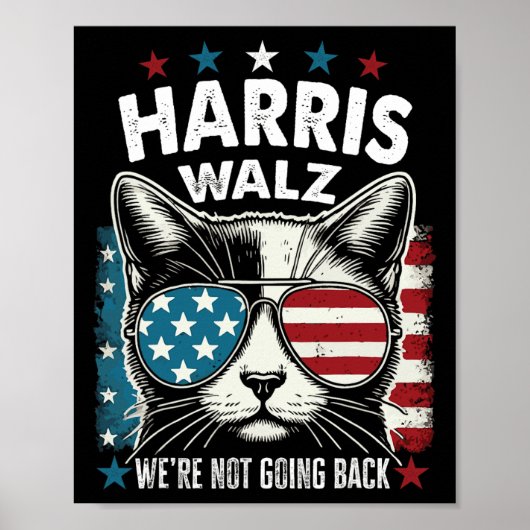 Harris Walz Waltz 2024我々は戻らないおもしろい ポスター (正面)