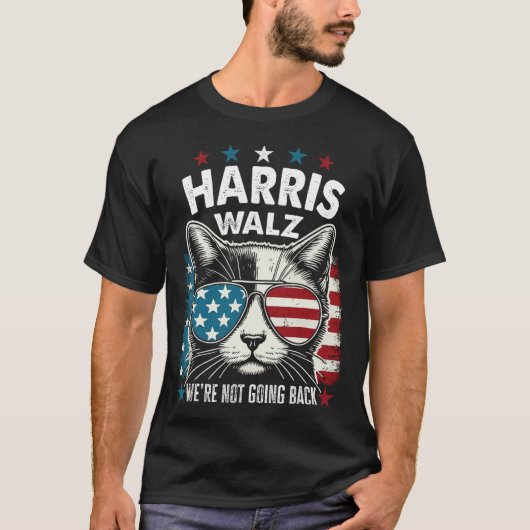 Harris Walz Waltz 2024我々は戻らないおもしろい Tシャツ (正面)