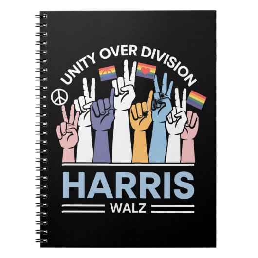 Harris Walz Waltz 2024 団結の時代 〜分断を超えて〜 ノートブック (正面)