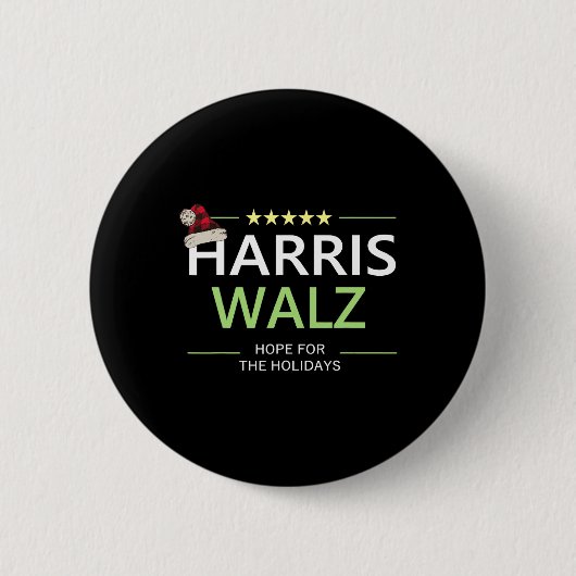 Harris Wheimer クリスマスの希望 ホリデー デモクラット 缶バッジ (正面)