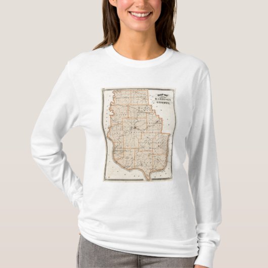 Harrison郡の地図 Tシャツ (正面)