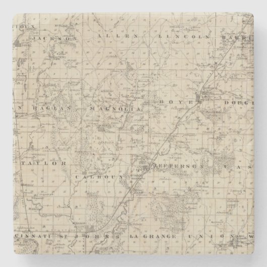 Harrison郡、アイオワ州の地図 ストーンコースター (正面)