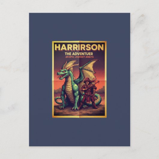 Harrison the Traveler – 冒険精神のコンセプト ポストカード (正面)