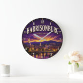Harrisonburg Virginia ラージ壁時計 (ホーム)
