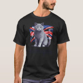 Harrogate British Flag Cat Great Britain Funny Tシャツ (正面)