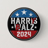 Harry Balz 2024、Political 2024、おもしろい Harris Walz 缶バッジ (正面)